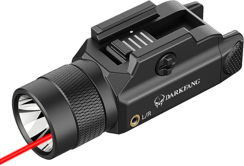 DARKFANG Tactical Flashlight and Red Laser Light Combo 1500 Lumen for Shotgun/Pistol Light with Momentary/Strobe Function for 1913 Picatinny Rail - Image 1